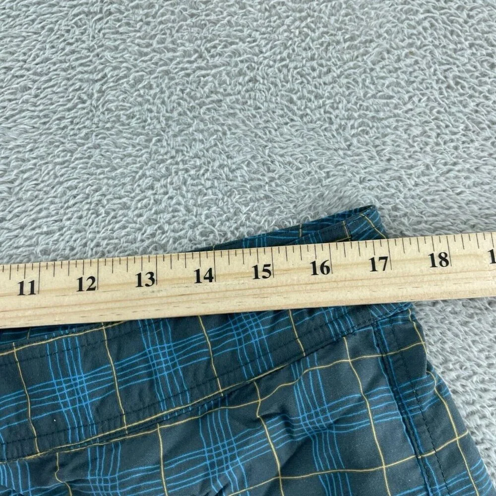 Patagonia Mens Plaid Swim Shorts 35 Nylon Blue & Yellow Drawstring Waist 2569 - Picture 7 of 9